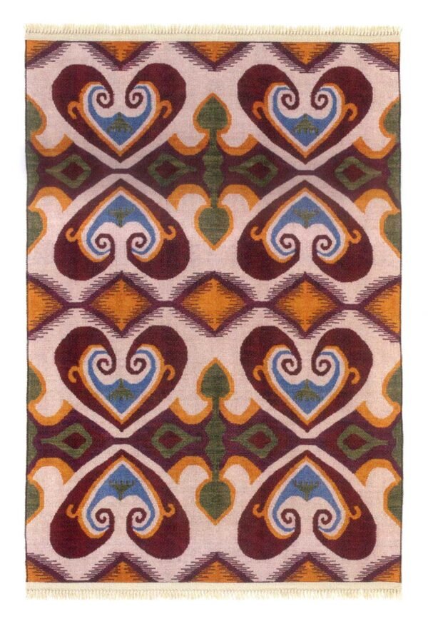 Petit tapis unique vert style vintage annees 1970s